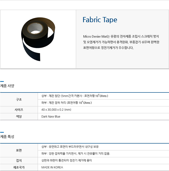 Fabric Tape 에 대한 설명