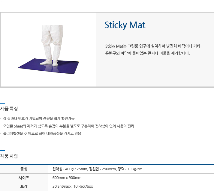 Sticky Mat 에 대한 설명