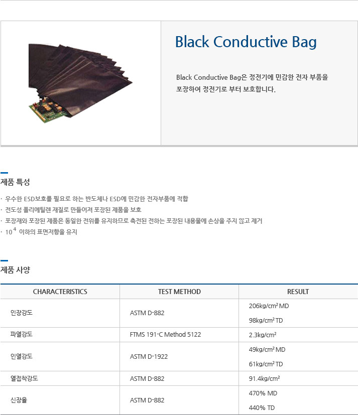 Black Conductive Bag 에 대한 설명