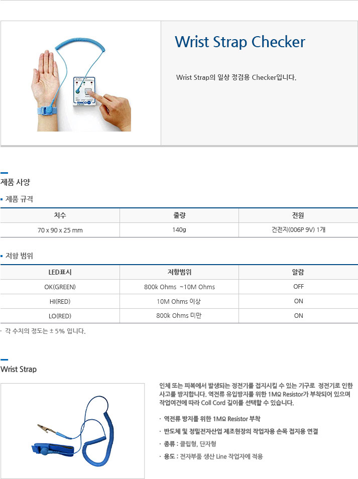 Wrist Strap Checker 에 대한 설명