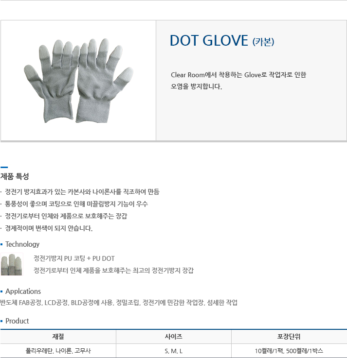 DOT GLOVE(카본) 에 대한 설명