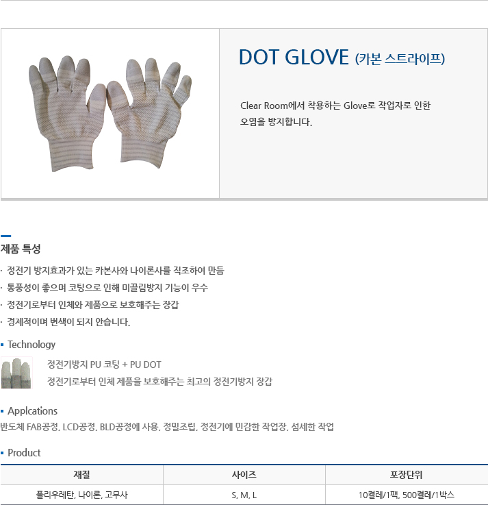 DOT GLOVE(카본스트라이프) 에 대한 설명